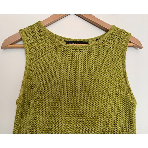 Linda Allard Ellen Tracy Women's Lime Green Sleeveless Knit Sweater Top Size M‎ - Picture 2 of 10